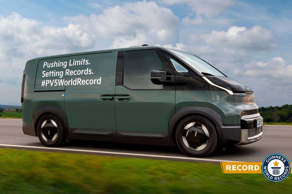 Фургон KIA PV5 установил рекорд дальнобойности и попал в Книгу рекордов Гиннесса
